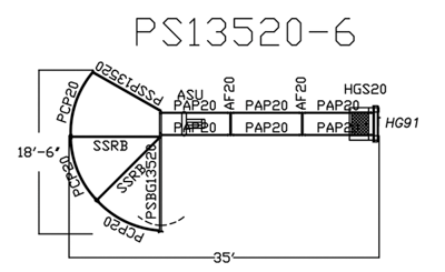 135 Degree Premier Open Sweep with 24’ Alley with HG91 & Stand - Image 0